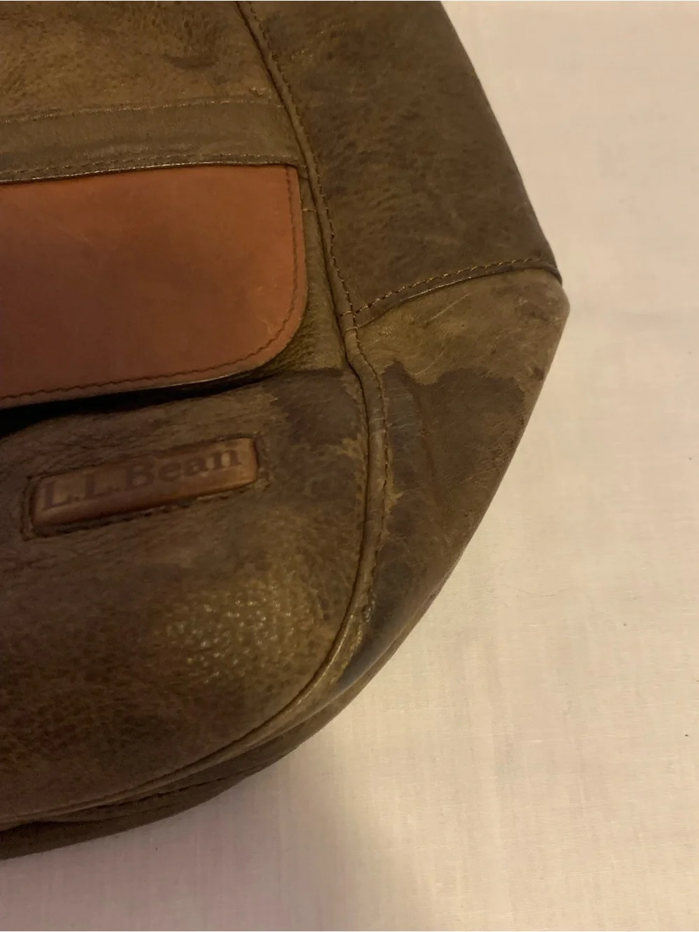 L.L. Bean Ameribag leather sling backpack,
